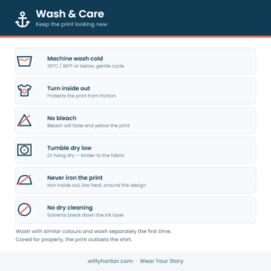 Witty Harbor wash and care instructions
